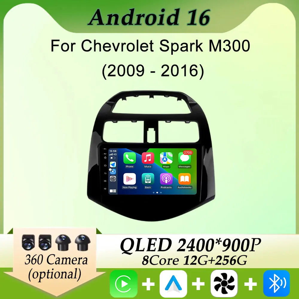 

For Chevrolet Spark M300 2009 - 2016 Car Radio Multimedia Player Carplay Android GPS Navi Split Screen HD Screen DSP Stereo WIFI