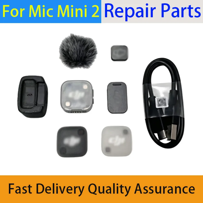 Image of Originalteile des DJI Mic Mini 2 Senders: Vordere Magnetabdeckung, Hinterer Clip-Magnet, Ladegehäuse, Reparatur-Ersatzteile
