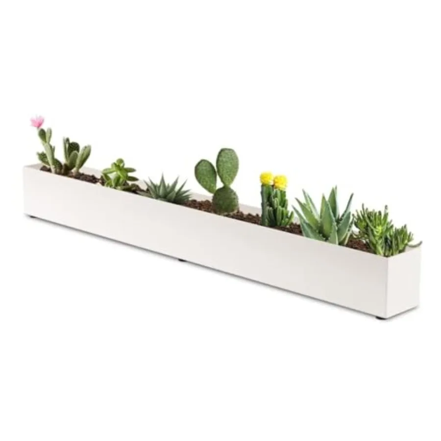 

Window Sill Planter Box Trough Rectangle Planter Long Window Planters Modern Galvanized Steel Succulent Planter 32 in Metal Win