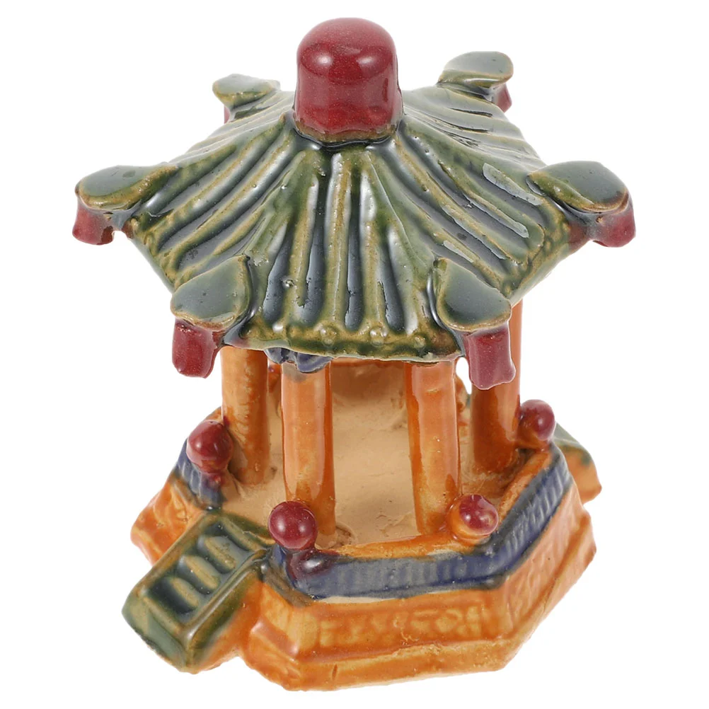 Ceramic Gazebo Mini Lanterns Pagoda Zen Garden Japanese Fish Tank Decorations Ceramics Asian