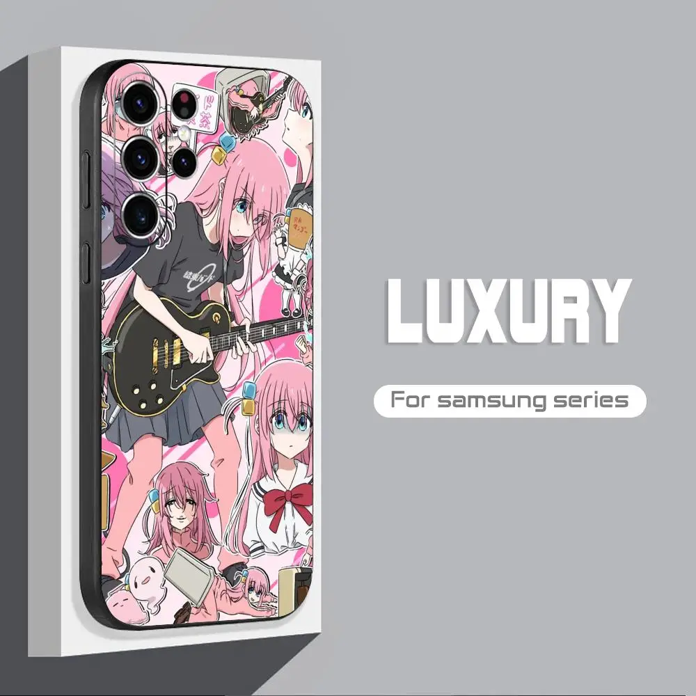 Bocchi the Rock Hitori Goto حافظة لهاتف سامسونج جالاكسي S25 S24 S23 S22 S21 S20 Plus Ultra Note20 Soft Black