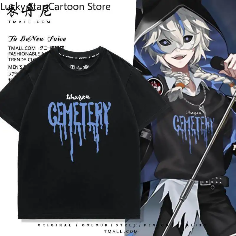 

Game Identity Ⅴ Ithaqua Cartoon Cosplay Round Neck Short Sleeve T-shirt Summer Pure Cotton Boy Girl Teenager Student Loose Tops