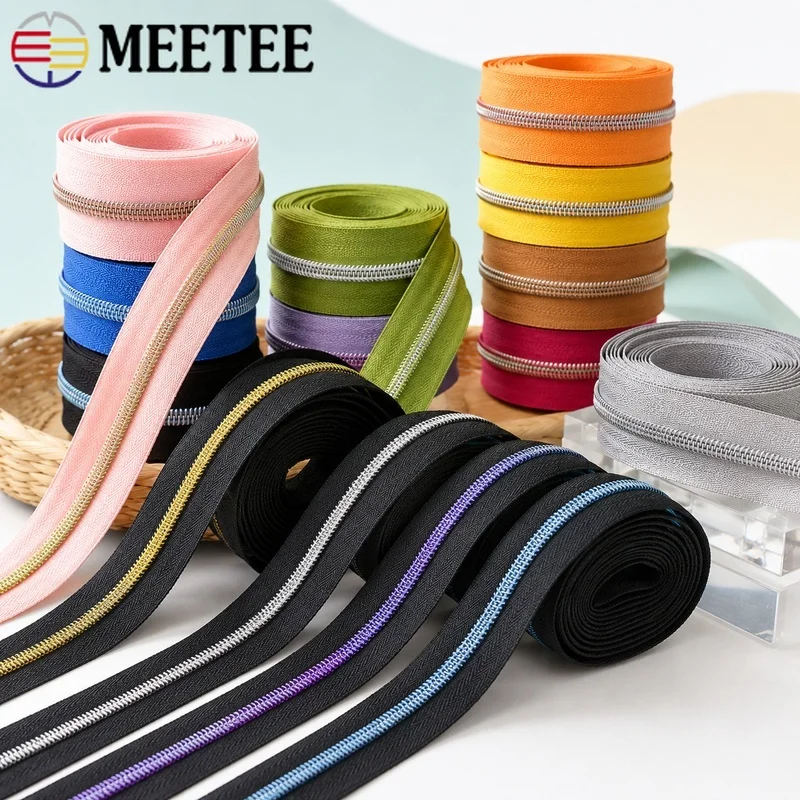 10/20M 5 #   Ruban de fermeture éclair en nylon, spirale plastique coupée sur mesure, kit de réparation pour sacs de vêtements, fournitures de couture et de bricolage, garniture pour robes et pochettes