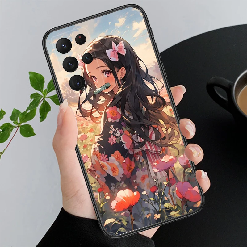 Nezuko Kamado Demon Slayer Phone Case For Samsung S24 S23 S22 S21 S20 Ultra S20 S22 S21 S23 S20 FE S24 Plus