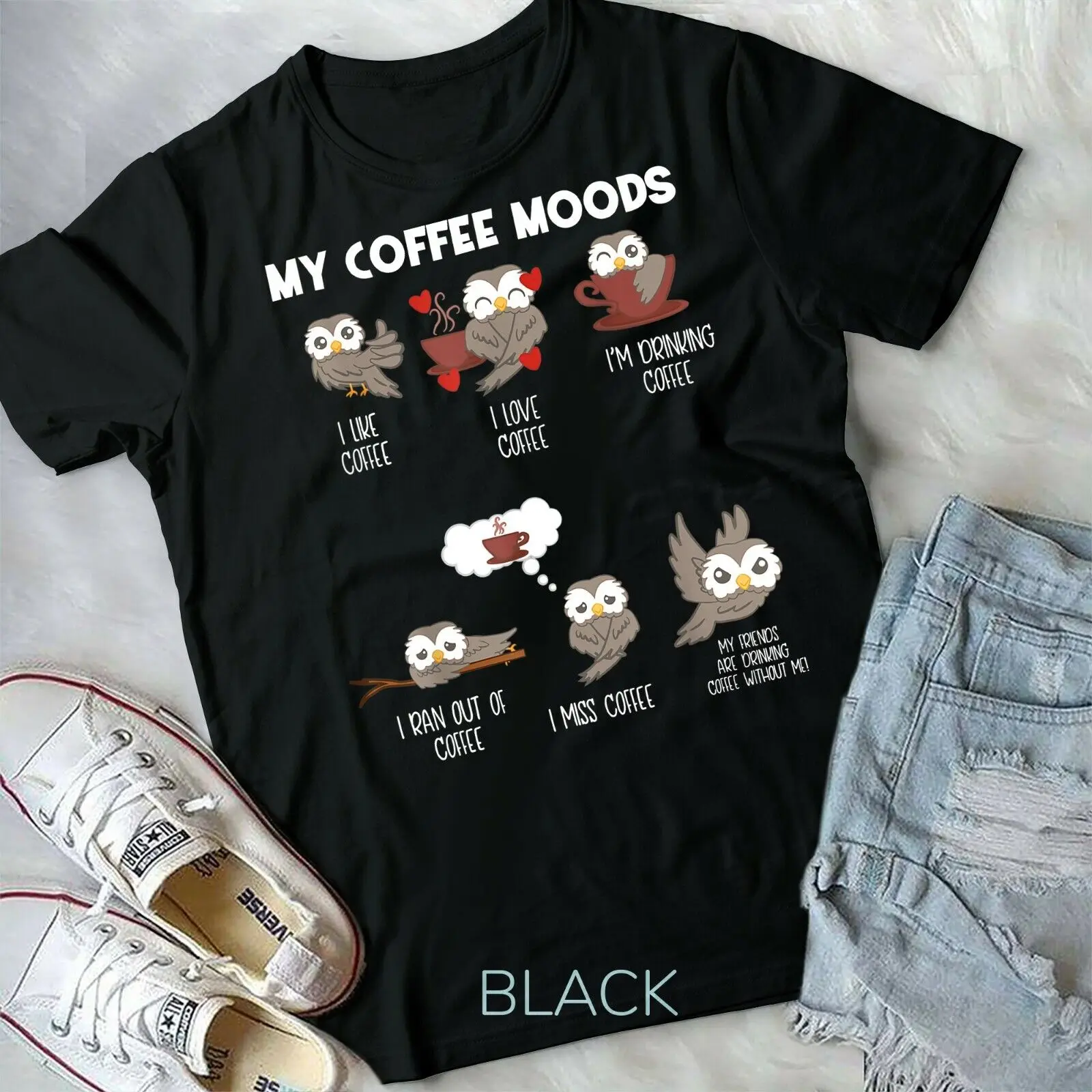 My Coffee Moods Owl for Owl lovers and Coffee drinkers Unisex & Youth T-shirt