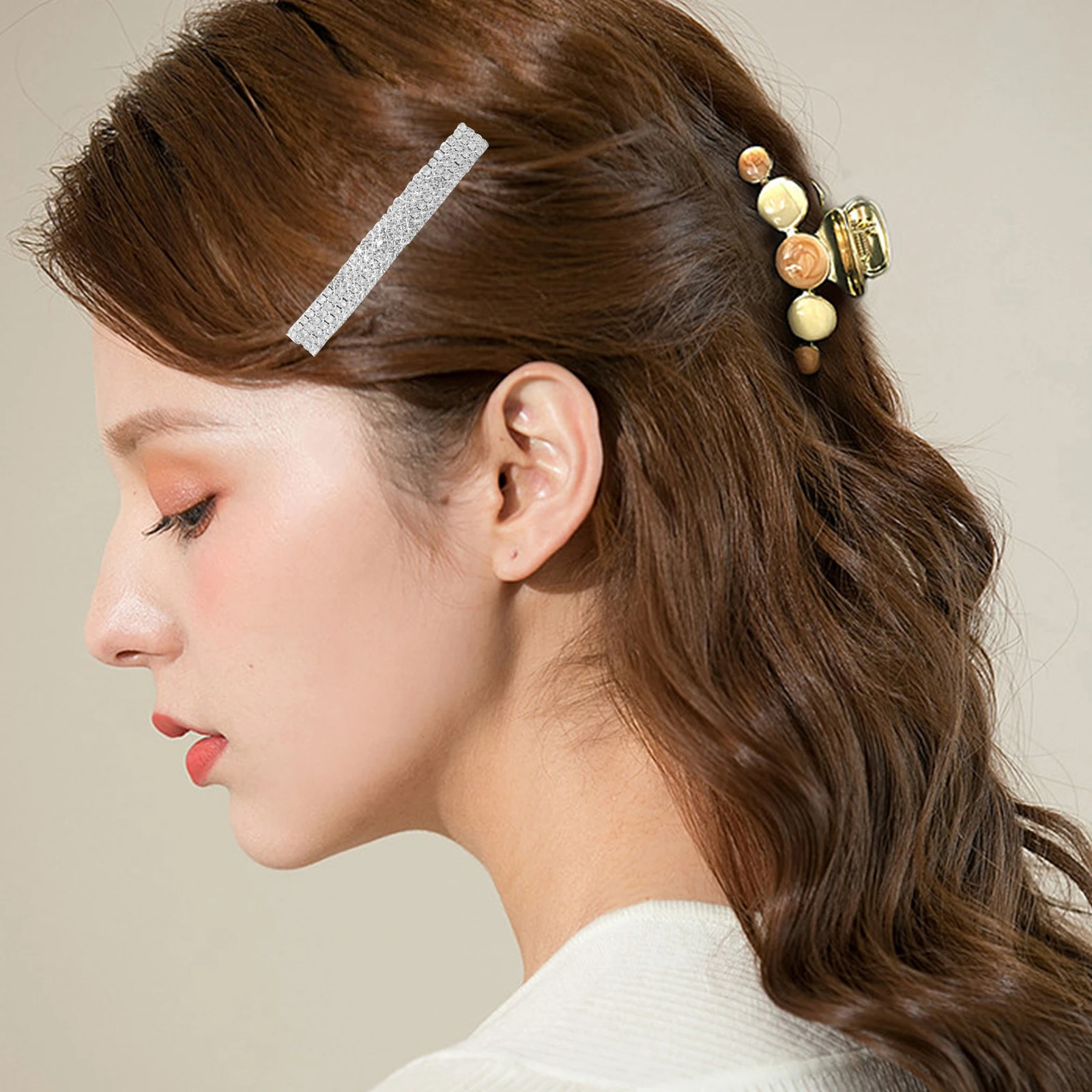 

6 шт., весенние зажимы, заколки со стразами, безопасная фиксация, свадебные женские аксессуары для волос, сильная фиксация для густых тонких волос, официальная свадьба