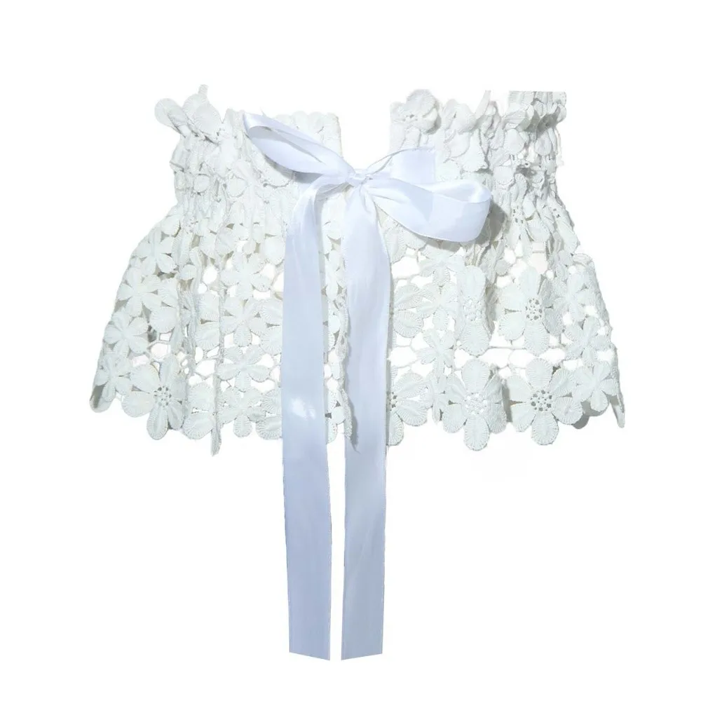 cinto-corset-elegante-de-cor-solida-com-renda-elastico-vazado-cordao-preto-largo-para-vestido