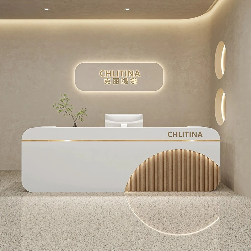 Reception Desk Modern Hairdresser Counter Salon Armable Table Aesthetic Furniture Customer Recepcja Beauty Church Bar Bureau