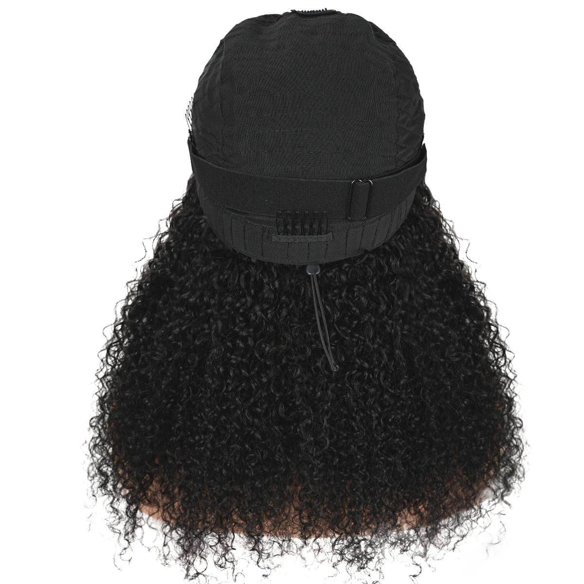 Natural Black V Part Wig 200% Density Human Hair No Leave out Machine Made Peruvian Deep Curly U Part Wig for Women