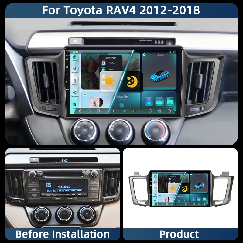

Jundof Car radio For Toyota RAV4 RAV 4 XA40 2012-2019 Carplay Android Auto Qualcomm Car Stereo Multimedia Player DSP 36EQ 2 Din