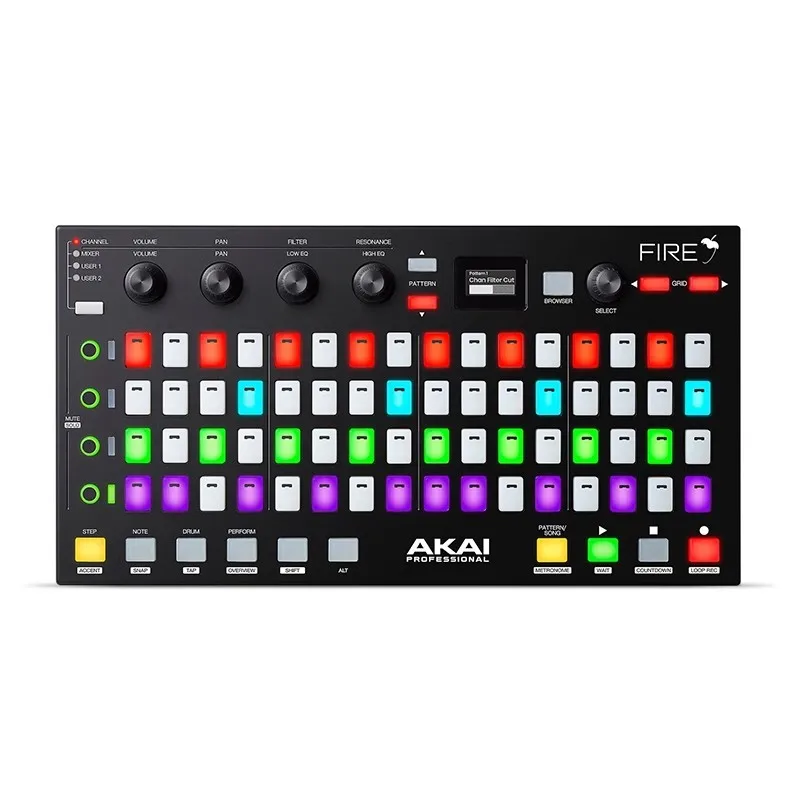 Akai Professional Akai Fire Keyboard Striking Pad Fire Fl Studio Controller Oled Screen Rgb Striking Pad Fire Custom Music Gifts