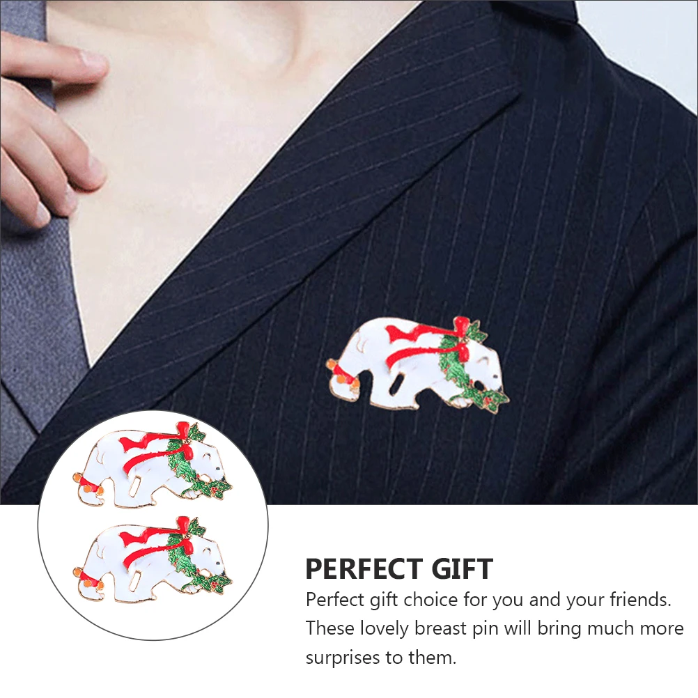 

2pcs Christmas Xmas Lapel Pin Festive Brooch For Christmas Brooch Pin Women Clothing Accessories Gift Idea Decor