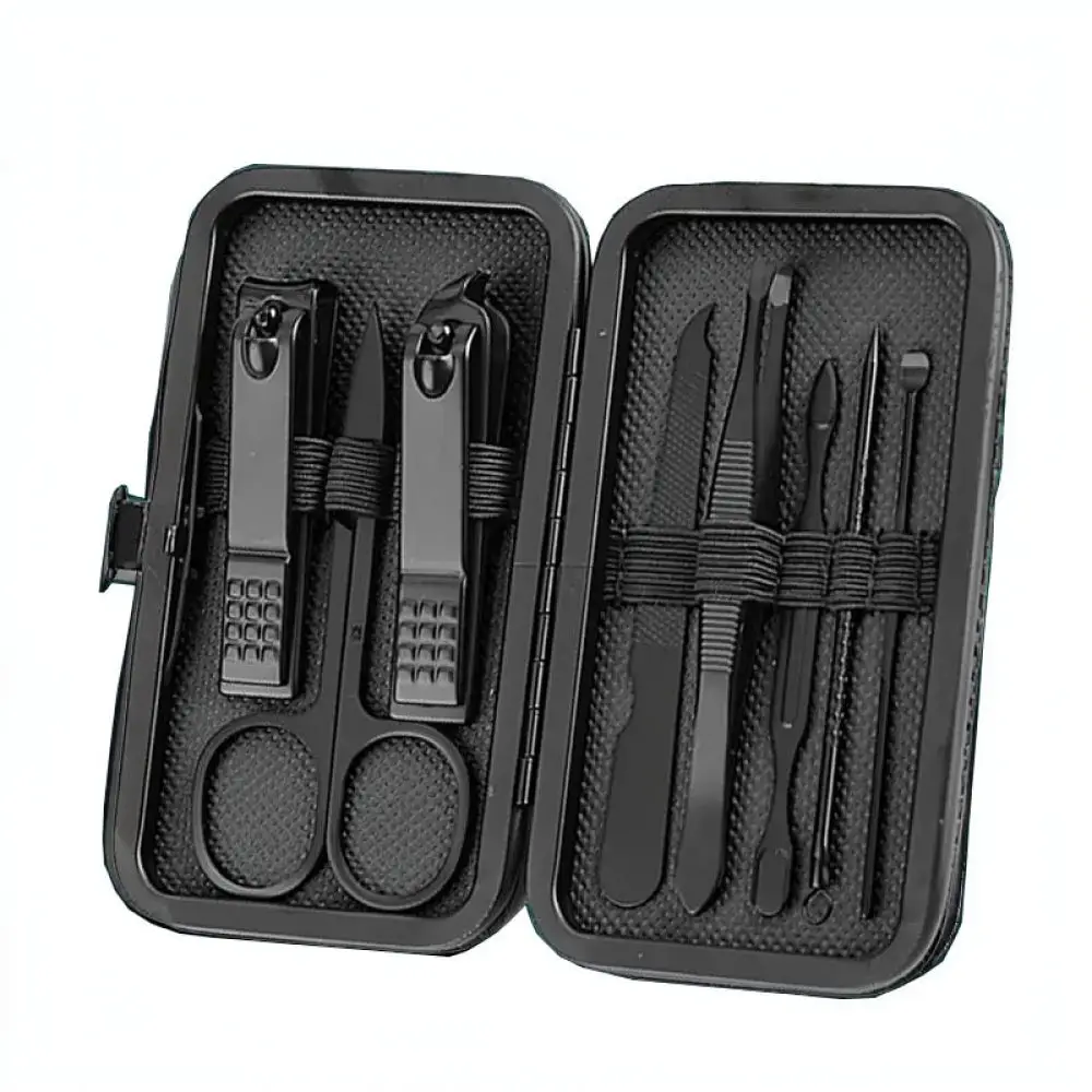 Professional Stainless Steel Nail Clipper Kit Manicure Pedicure Tools Set Grooming Scissors Dead Skin Pusher Travel Case