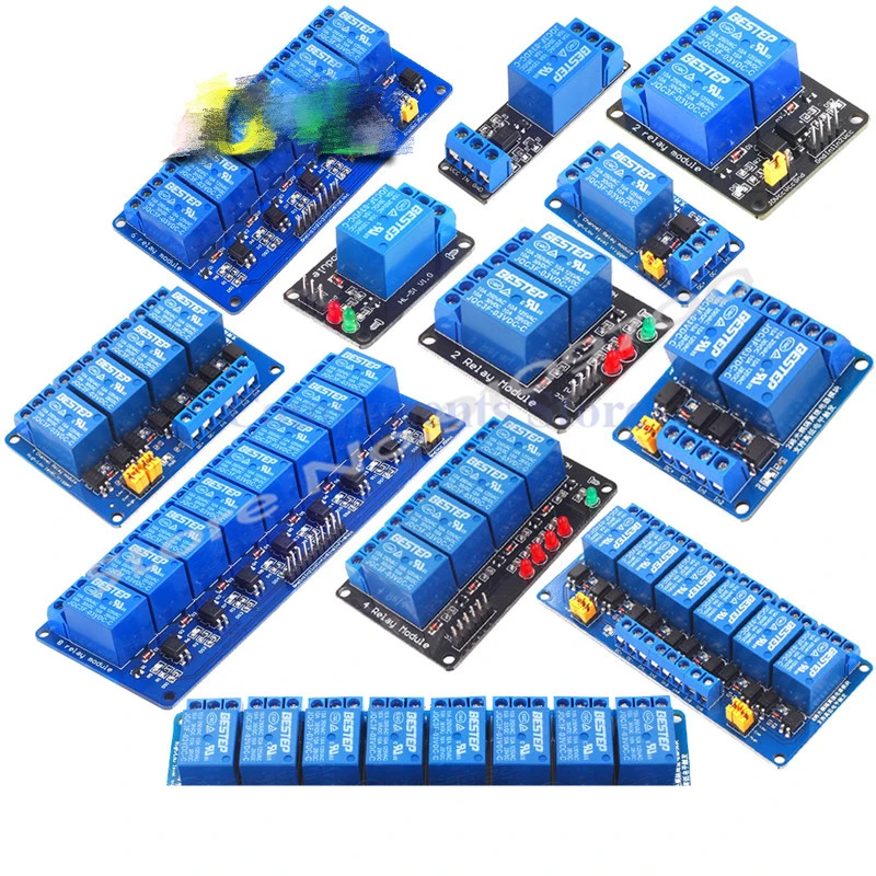 Módulo de canal de relé para arduino, módulo de relé de 5v, 12v, 1, 2, 4, 6 y 8 vías con salida de relé optoacoplador