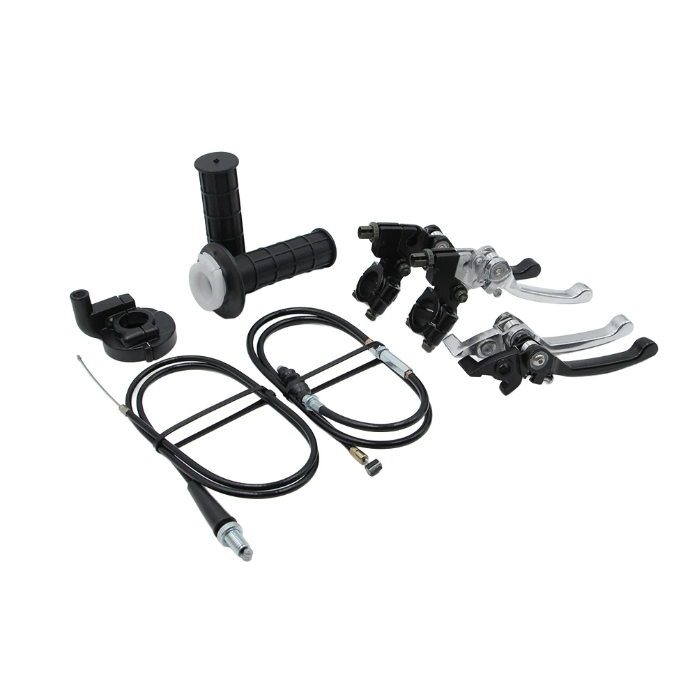 Motorcycle Folding Clutch Brake Lever & Throttle Handle Grips With Cable For 50cc 70cc 110cc 125cc 150cc Apollo RFZ125 DBX15 X
