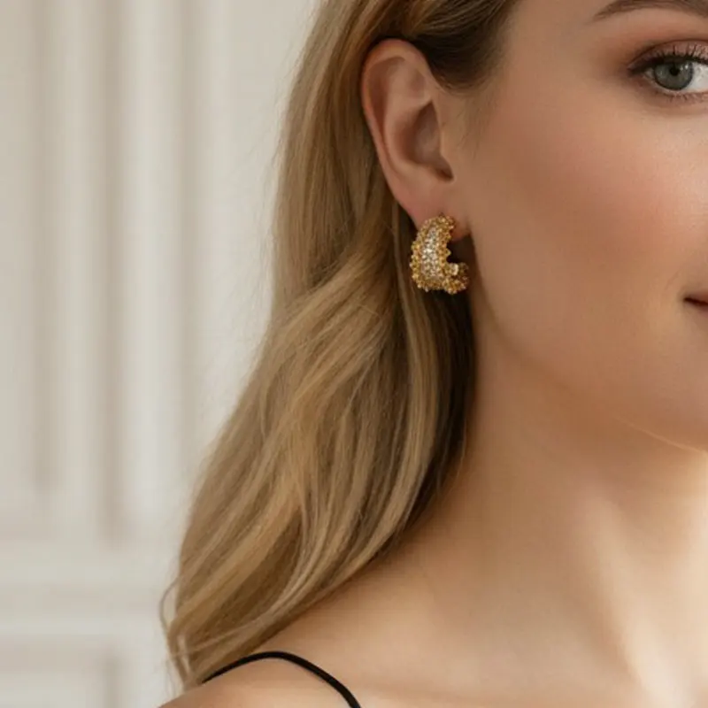 حلق صغير أخضر عتيق من Bilincolor للنساء