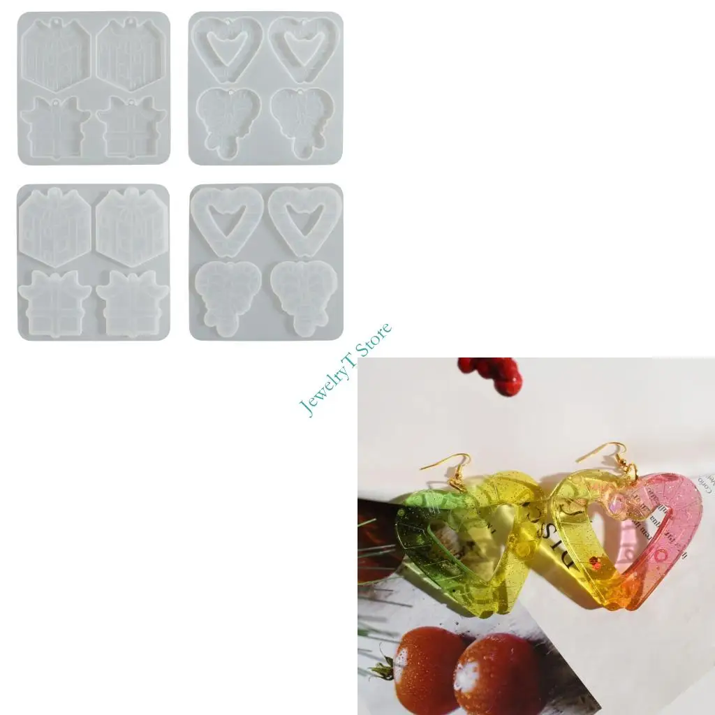 

LX9D Christmas Silicone Mold For Keychain Pendant Earring Charm DIY Resin Crafting
