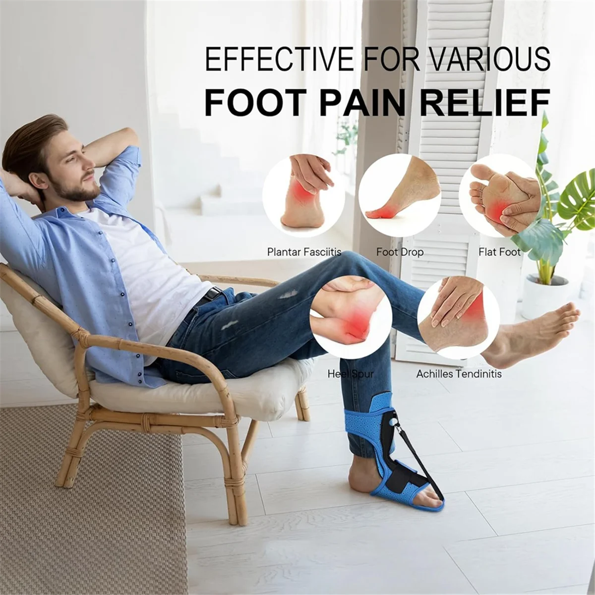 

Plantar Fasciitis Night Splint: Plantar Fasciitis Brace with Massage Ball for Plantar Fasciitis ReliefHUG