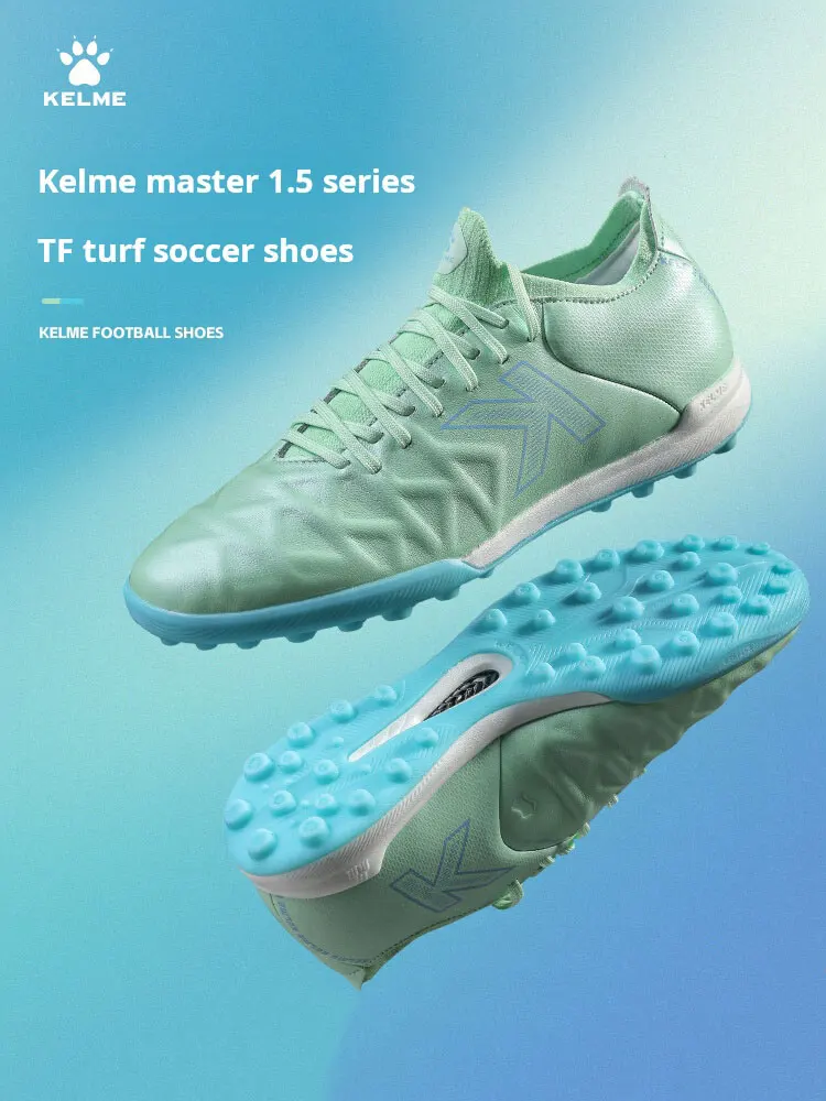 Kelme Soccer Shoes Football Boots Sneakers Men Outdoor Cleats Boots TF Short Staple Calf Leather Artificial Grass Five Person