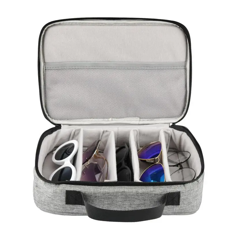 Sunglasses storage box, adjustable slot sunglasses box, glasses box for home travel to store multiple pairs of glasses