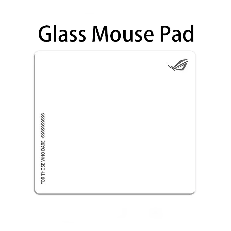 For ROG Black White Glass Gaming Mouse Pad Photovoltaic For Smooth Frosted Surface Desk Mat Tempered Upgrade FPS Office Mousepad