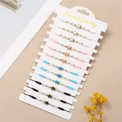 12 Piece Set Of Alloy Painted Oil Turtle Pearl Soft Pottery Bracelet Fashionable Cartoon MultiColor Boy Girl Friendship Bracelet