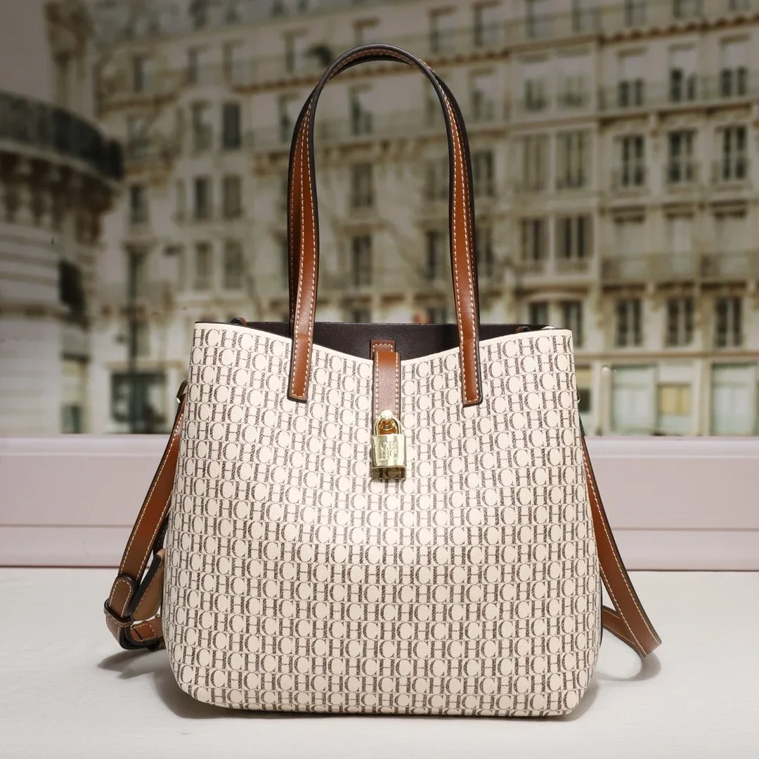 여성용 빈티지 크로스바디 백 심플하고 패셔너블한 트렌디 디자인 레터 로고 럭셔리 가죽 토트백