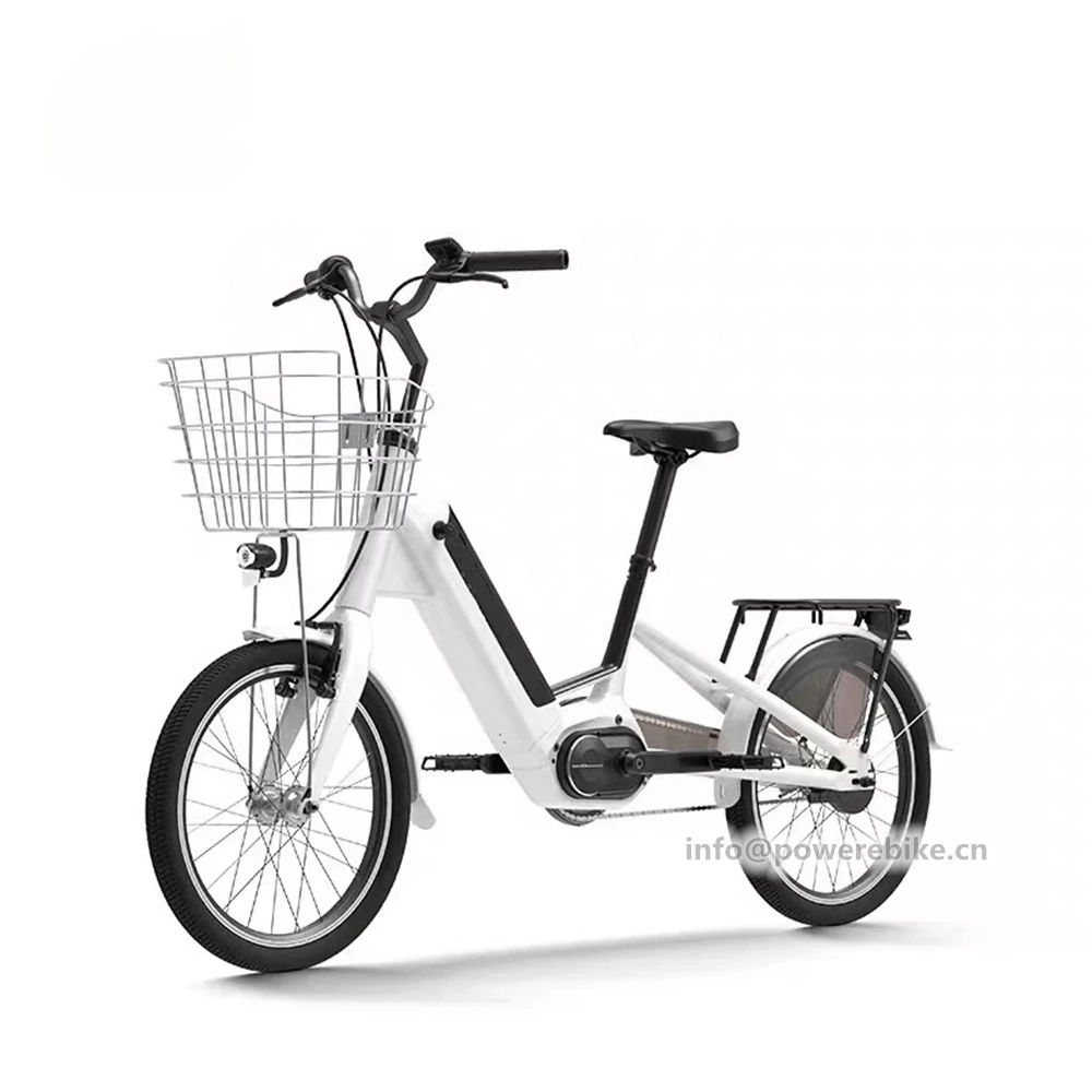 New Two Wheel 20 Inch Electric Cargo Bike 36V 350W Electric Bike Mid Drive 10.4 Ah Battery City Ebike