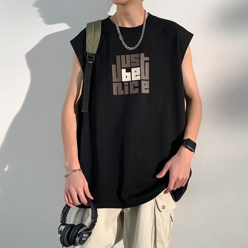 

American Sle Svel T-irt Men's Summer Thin Loose Pure Cotton Sport Vest Outerwear ort Sve Casual Faion