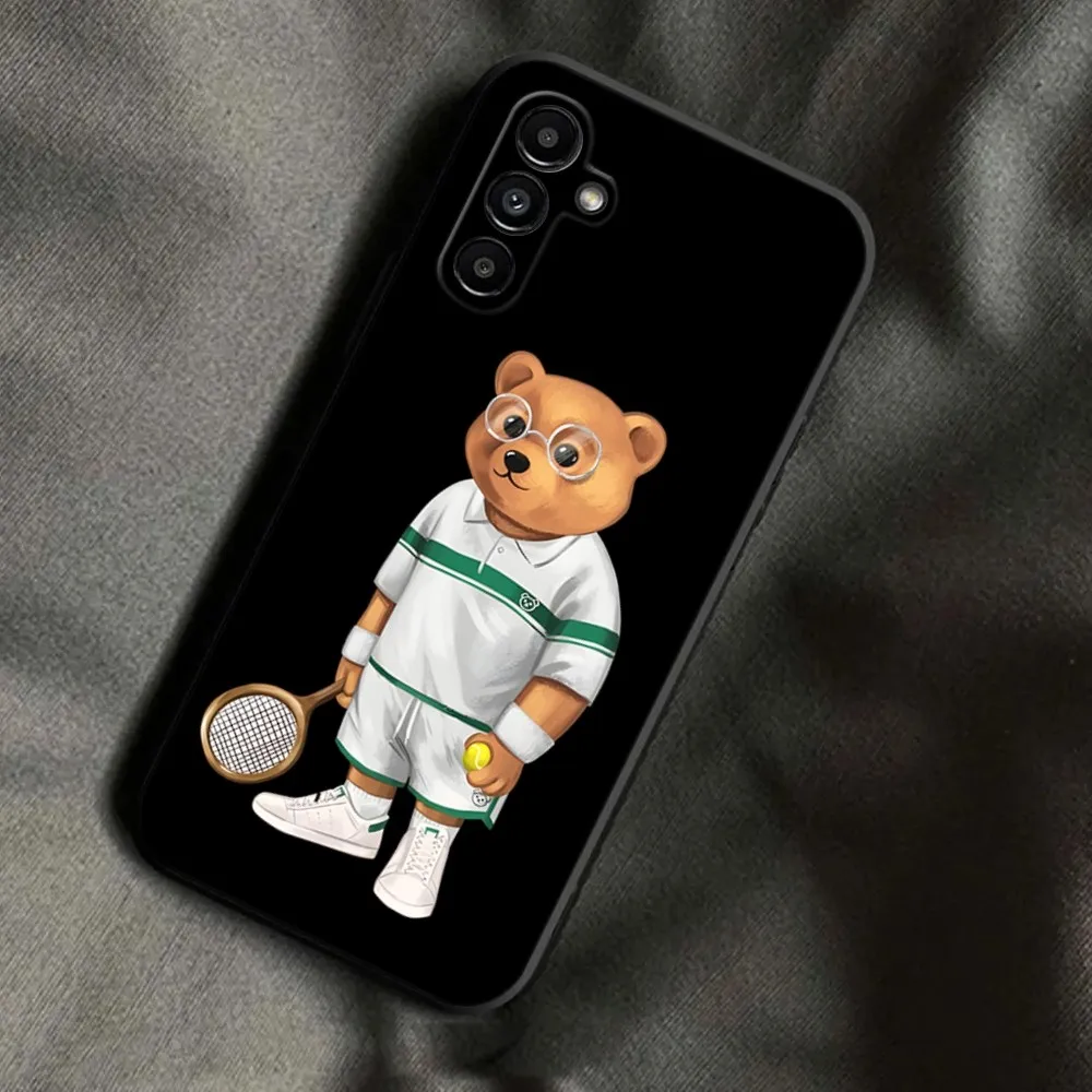 جراب هاتف Filou Bear لسامسونج غالاكسي ، غطاء أسود ناعم ، أزياء B-Baron ، A13 ، A21s ، A22 ، A31 ، A32 ، A52 ، A53 ، A71 ، A80 ، A91