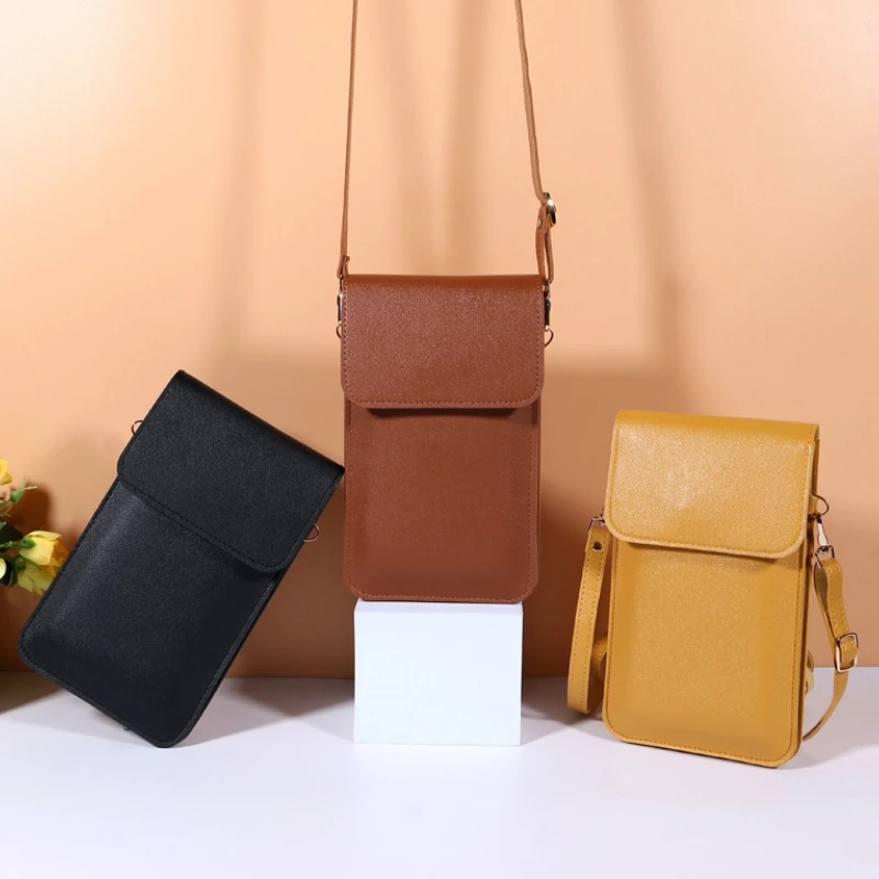 Ladies Touch Screen Cell Phone Purse Smartphone Wallet PU Leather Shoulder Strap Handbag Women Bag Fashion Mobile Wallet 2022