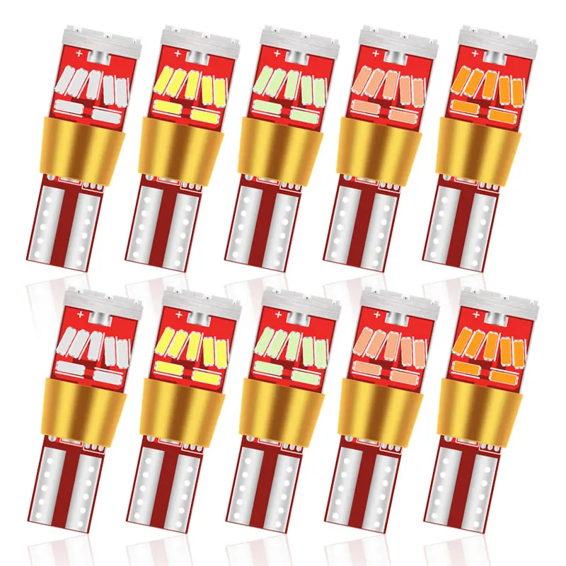 

10/20/100PCS T10 W5W LED Bulbs 168 194 12V Canbus Car Reading Interior Light 21SMD 4014 Super Bright License Plate Lamp No Error