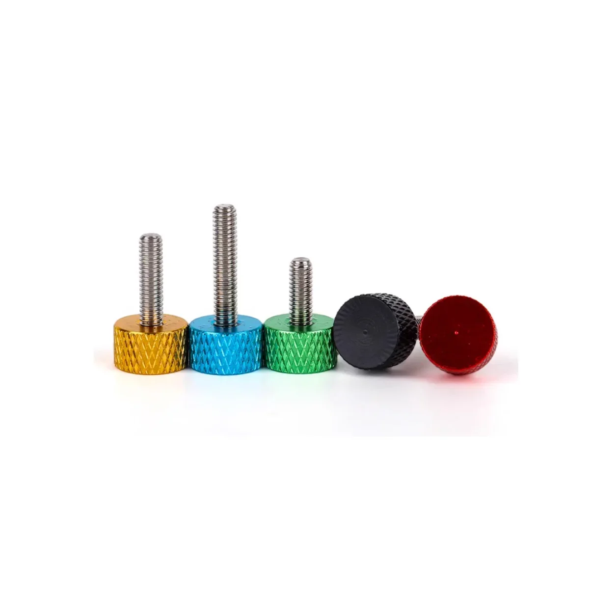 Flat Headed Aluminum Oxide Colored Aluminum Hand Screws / Decorative Bolts / Computer Case Modification Screws M3-M8