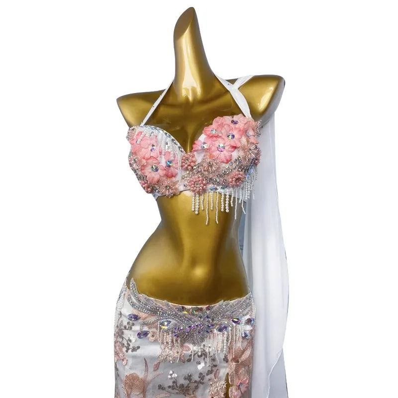 Customized Belly Dance Clothes Performance Dress Female Chinese Oriental Dance Wear Practice Dresses for Women Bra and Skirt Set