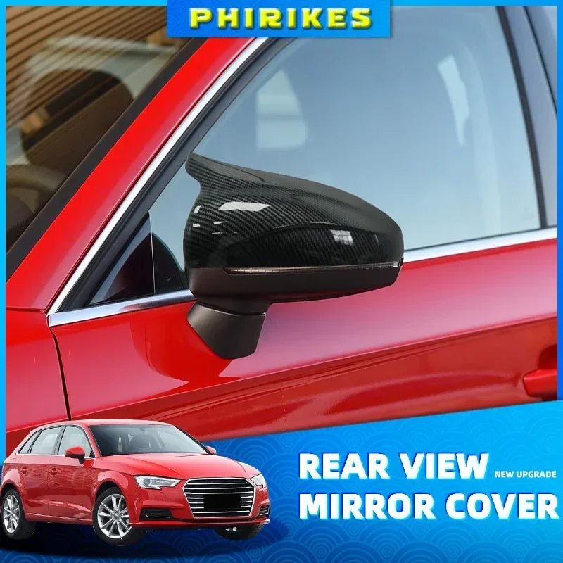 For Audi A3 8V S3 RS3 2014 2014-2020 Non Lane Assist Mirror Cover Real Carbon Fiber Side Rear View Cap Reverse Case Replacement