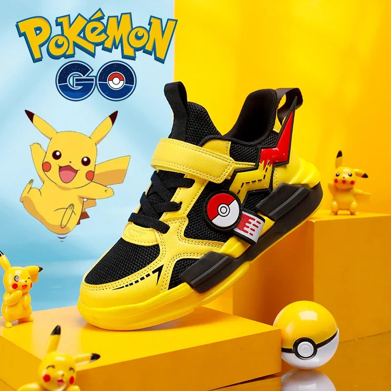 Pokemon Boys Girls Cartoon Sneakers Pikachu Sports Shoes Fashion Anime Casual Jogging Shoes Breathable Lightweight