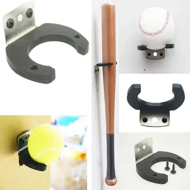 Mini Baseball Bat Softball Racket Wall Mount Holder No Scratches Mount Holder Rack Display Ball Racket Tools