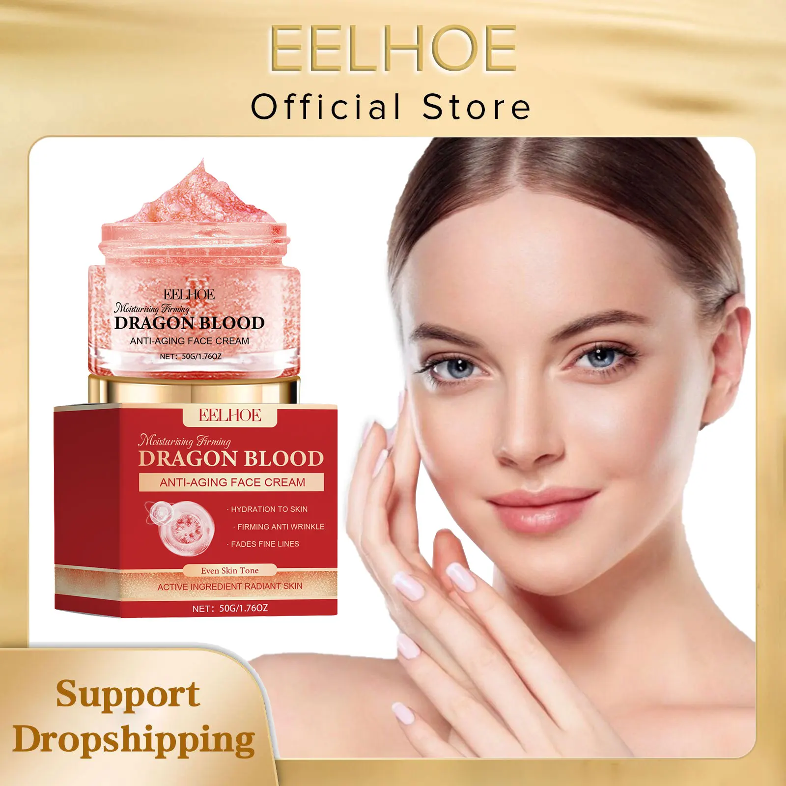 EELHOE Dragon Blood Facial Cream Rejuvenation Face Repair Shrink Pores Moisturizing Face Lifting Products Dragon Blood Cream 50g