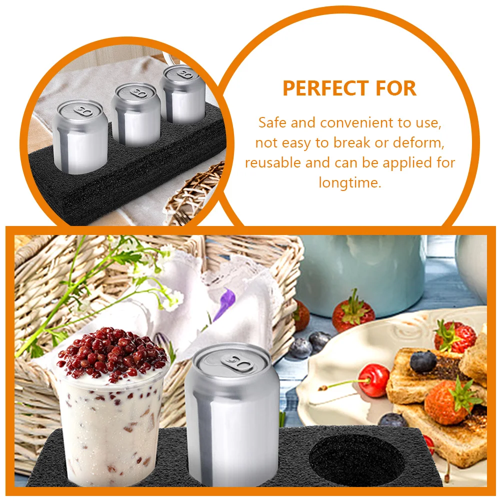 

2pcs Cup Holder Tray Beverage Carrier Drink Holders Takeout Coffee Trays Milk Tea Packing Multi-Hole Portable Foam for Family