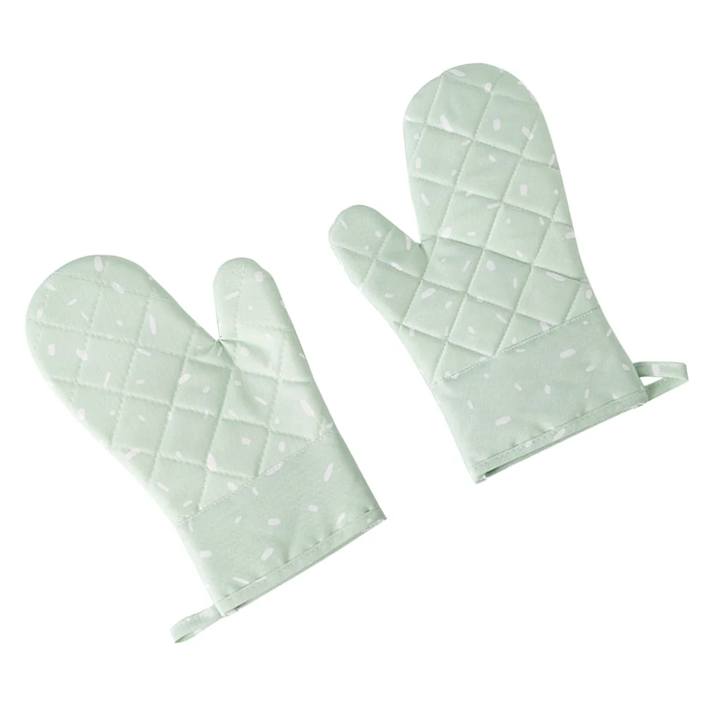 

Insulation Gloves Microwave Oven Silicone Heat Resistant Fabric Mitts for Ovens