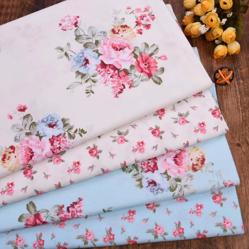 Diy Making Cloth Dress Sewing Patchwork Quilt Sheets Diy Baby Dress Pillow Decor Flower Series Cotton Fabric By Meter