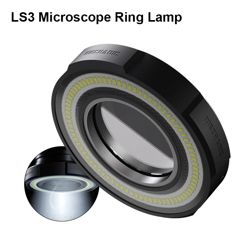 Mecânico Ls3 Microscópio Anel Lâmpada Quatro Nível de Ajuste do Brilho Olho Proteção a Maioria dos Microscópios Estéreo Fonte de Luz
