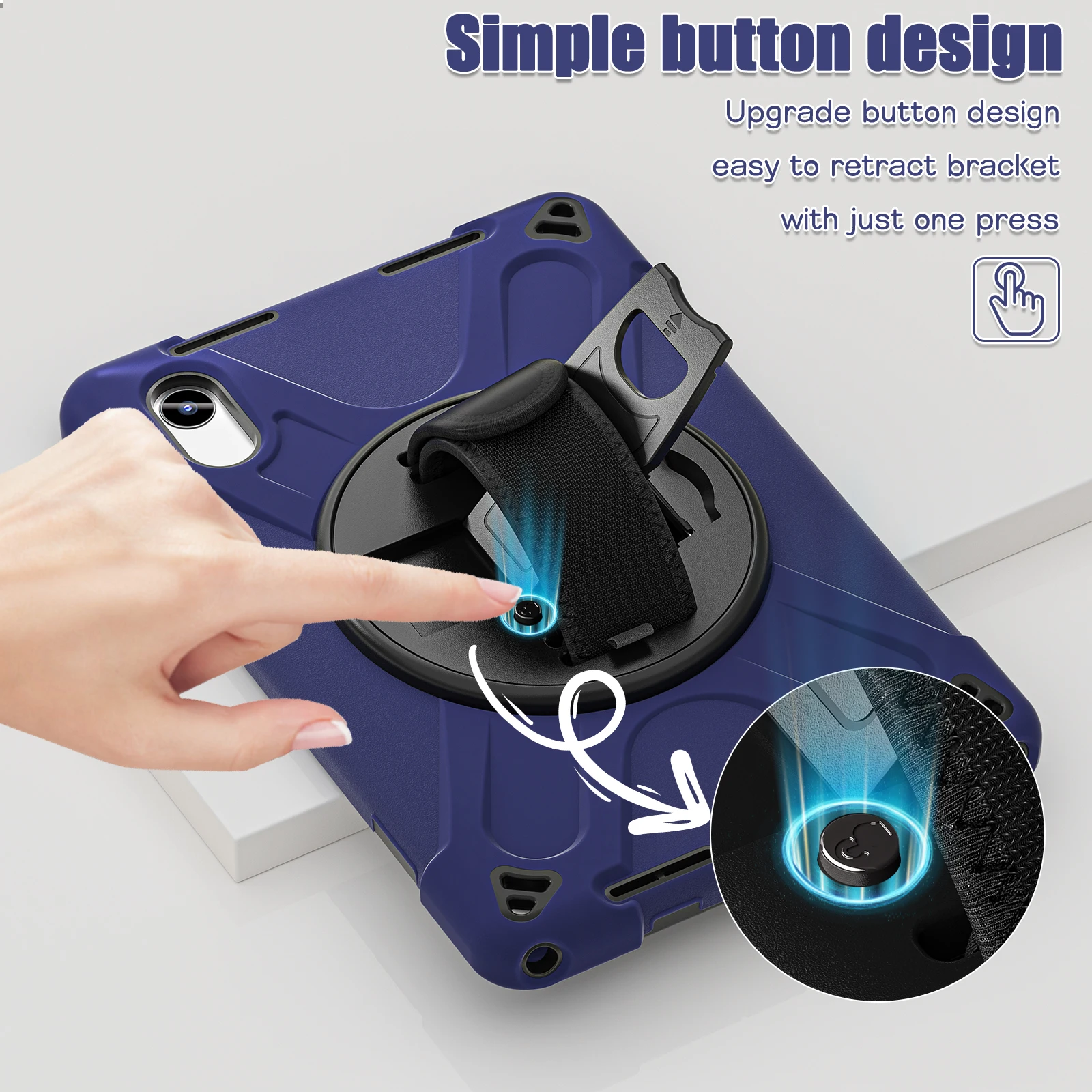 Kickstand Rugged Case Universal For Motorola Moto Pad 2026 60 Neo 2025 11.0 inch 360 Rotatable Hybrid Heavy Duty Protect Cover