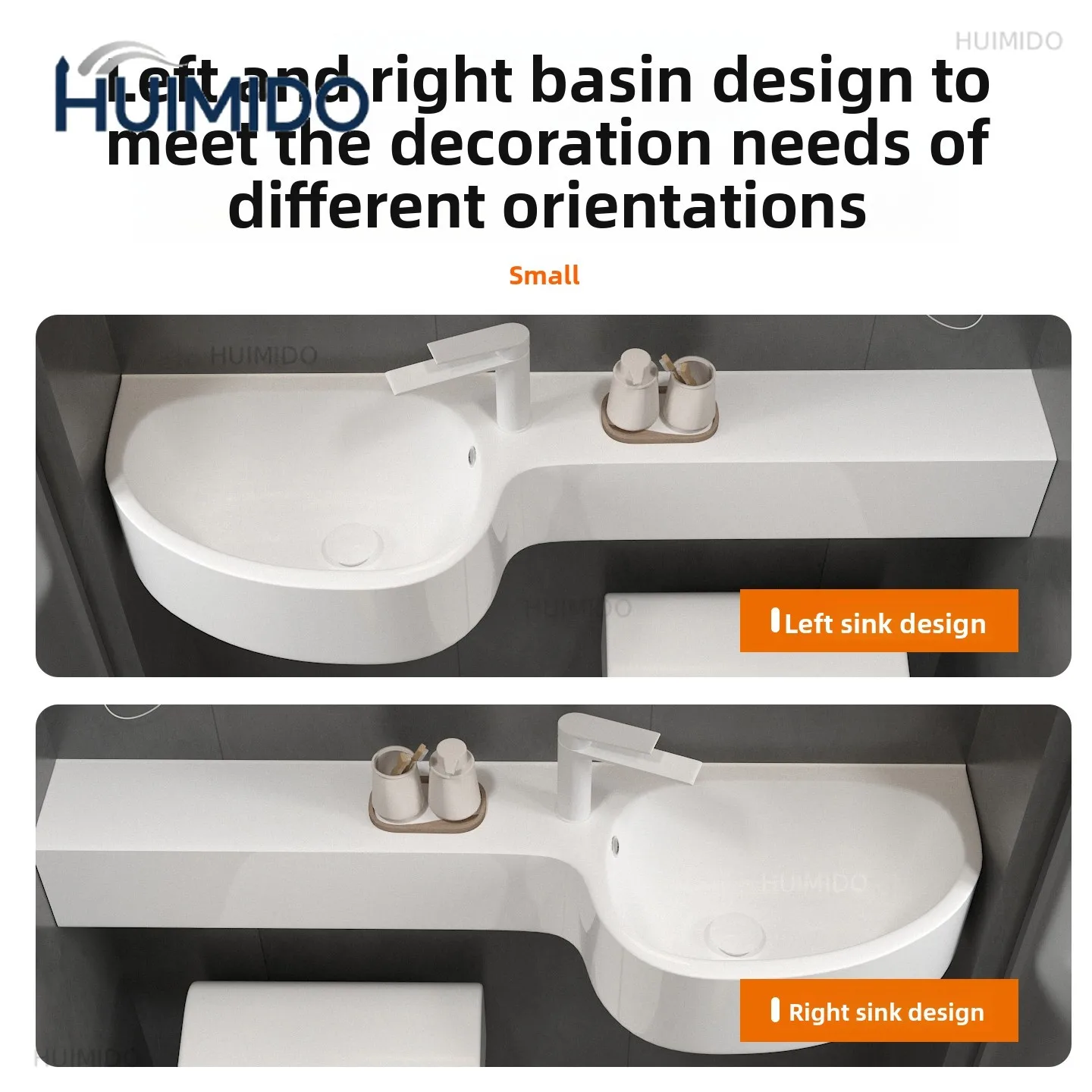 Small apartment bathroom Mini Japanese-style narrow integrated water drop-shaped hand wash face basin Wall-mounted deep basin