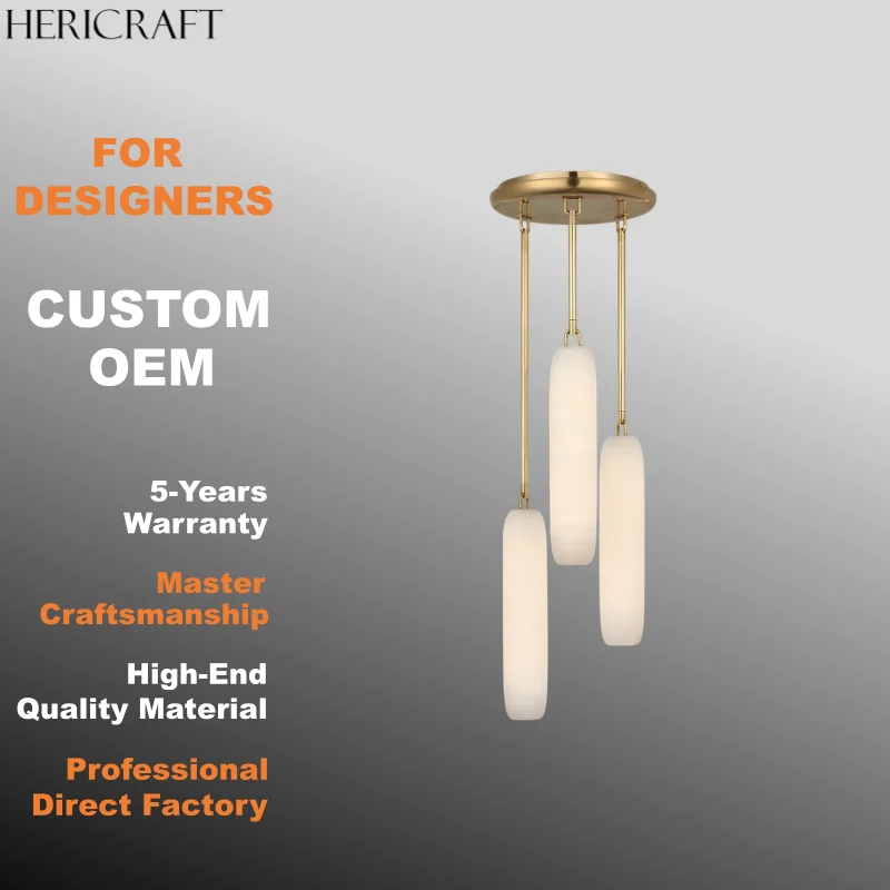 Newly 3-Light Pendant Light Modern Luxury Alabaster Chandelier For Living Room Dining Kitchen UL Standard