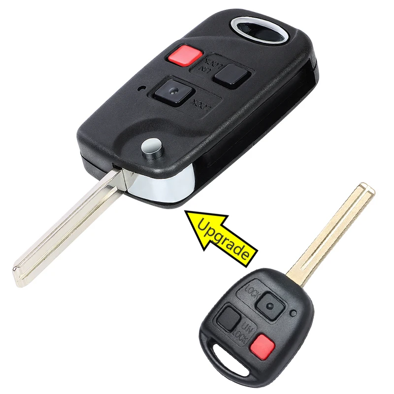Keyecu 315mhz 4c/4d67/4d68 chip fcc: hq1512v original/atualizado 2 + 1 chave remota de 3 botões para lexus lx470 gx470 toy48 lâmina