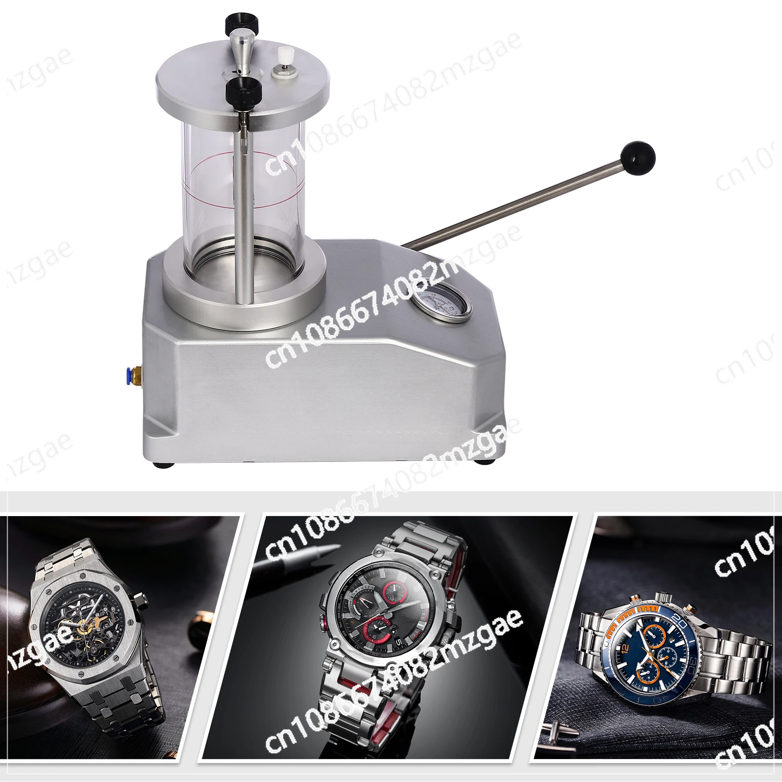 Watch Case Waterproof Pressure Glass Tester,Silver Manual Watch Waterproof Test Tool for Home,Watch Shops