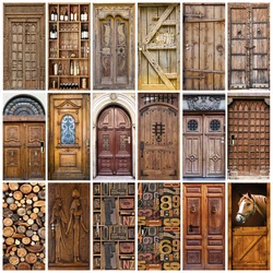 3D Realistic Wood Grain Printed Door Stickers Self-adhesive Retro Personalized Bedroom Entrance Door Decorative Wall Art Sticker