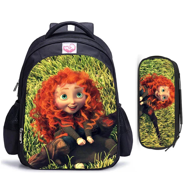 Mochila Primary Brave Cartoon para Crianças, Bolsas de Ombro Escolar, Mochila Estudantil e Universitária, Menino e Menina, 16"