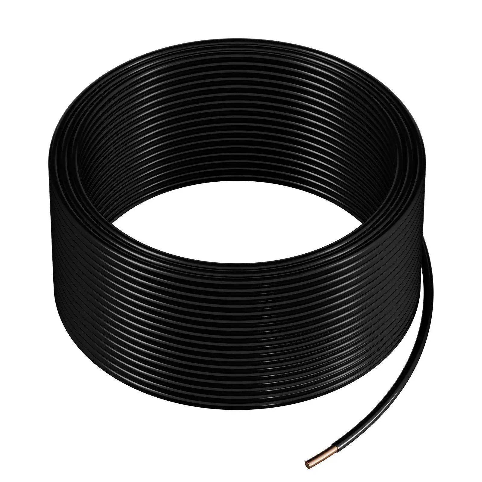 

12 AWG Solid Copper THHN Building Wire 100-Foot Length Black 600V for Harsh Environments